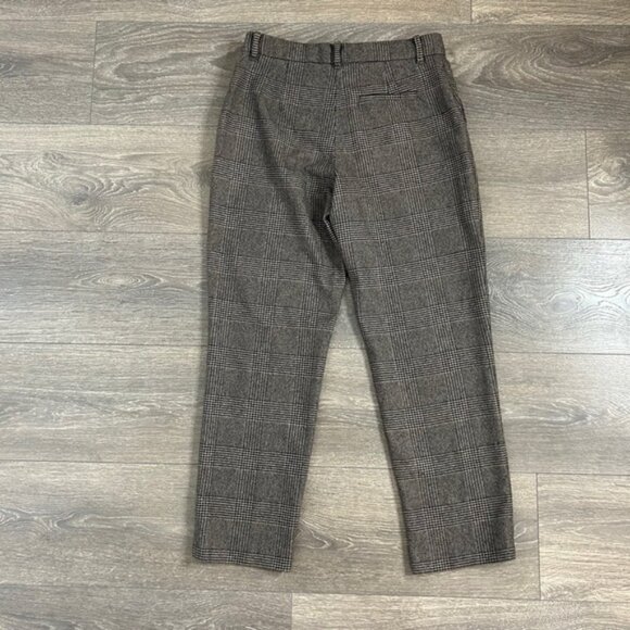 Aritzia Wilfred Gimont Pant Plaid Wool Crop Trousers Straight Leg Brown Size 2 - Picture 14 of 16